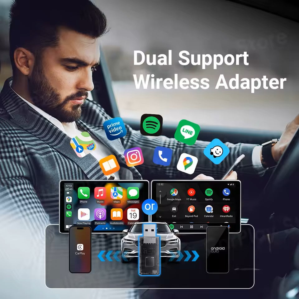 Ottocast 2-in-1 Mini Wireless CarPlay/Android Auto Adapter