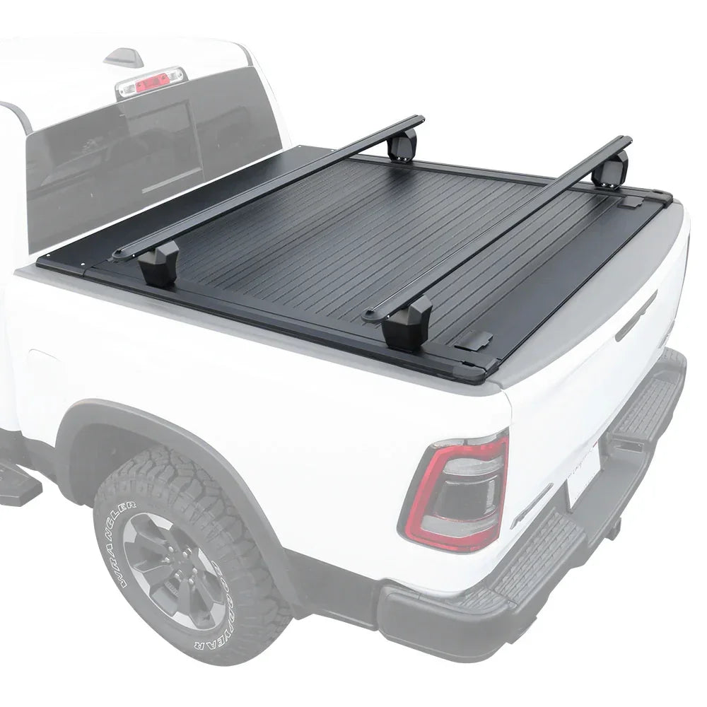 SYNETICUSA [2-in-1 Bundle] Ford Ranger Retractable Tonneau Cover w/ Rack System