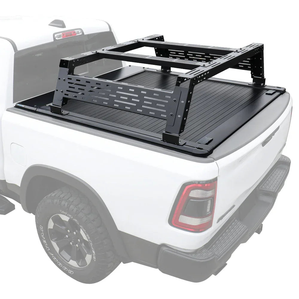 SYNETICUSA [2-in-1 Bundle] Ford Ranger Retractable Tonneau Cover w/ Rack System