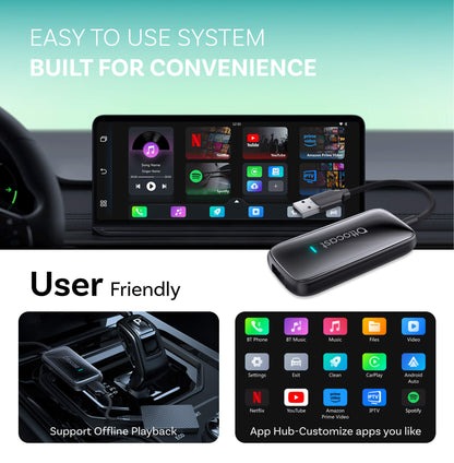 Ottocast Play2Video Ultra Wireless CarPlay/Android Auto All-in-1 Adapter