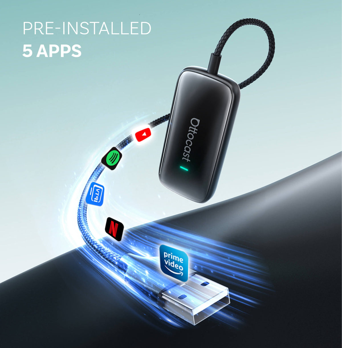 Ottocast Play2Video Ultra Wireless CarPlay/Android Auto All-in-1 Adapter