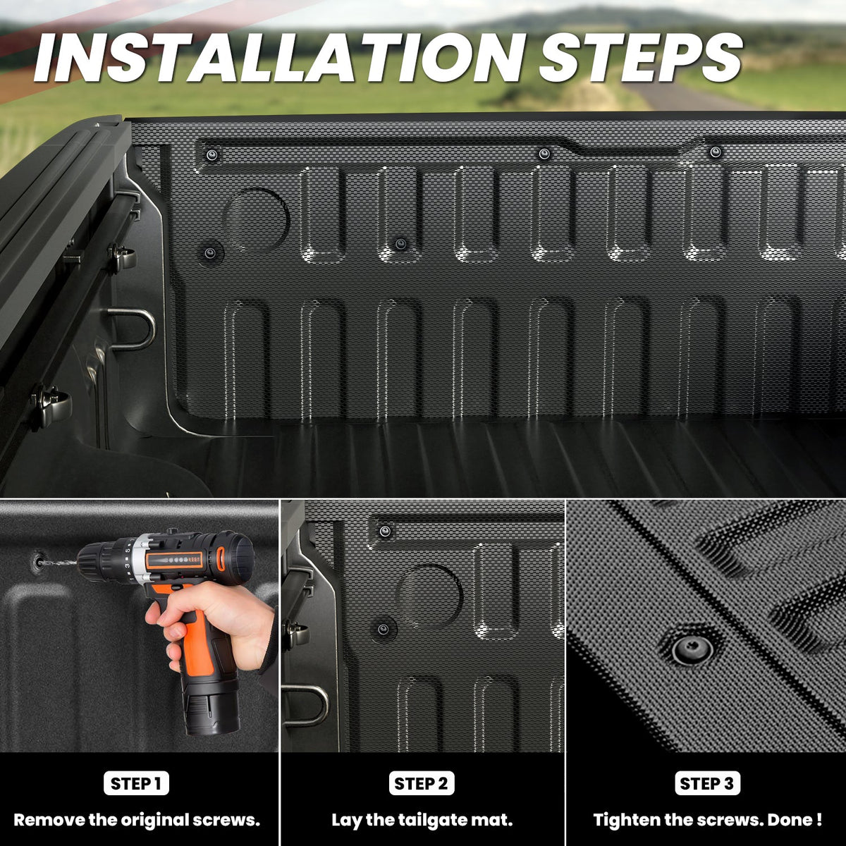 LASFIT Fit for 2019-2027 Ram 1500 Truck Bed Mat & Tailgate Mat, Fit without RAM RamBox, Not Fit Drop-in liners