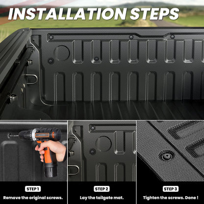 LASFIT Fit for 2019-2027 Ram 1500 Truck Bed Mat & Tailgate Mat, Fit without RAM RamBox, Not Fit Drop-in liners