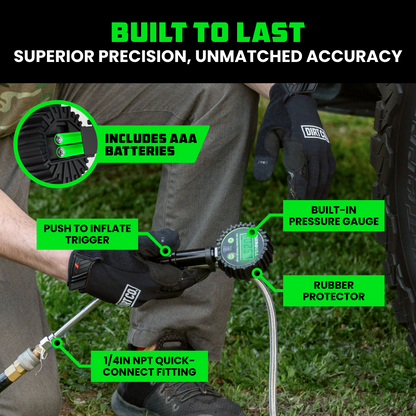 Rhino USA 200 PSI Tire Inflator Gauge