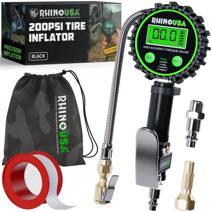 Rhino USA 200 PSI Tire Inflator Gauge
