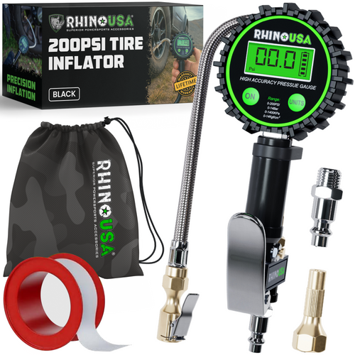 Rhino USA 200 PSI Tire Inflator Gauge