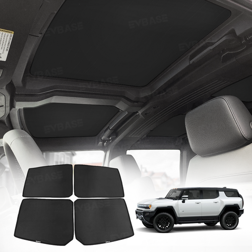 EVBASE Glass Roof Sunshade for Hummer EV Ice Crystal Sun Shield Foldable Sunroof Shade