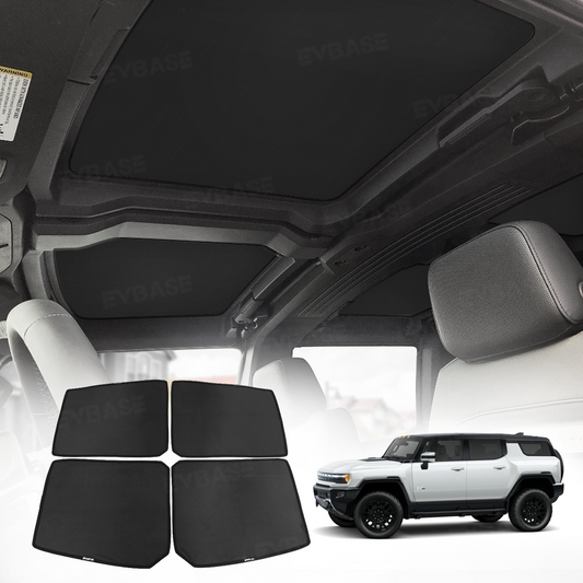 EVBASE Glass Roof Sunshade for Hummer EV Ice Crystal Sun Shield Foldable Sunroof Shade