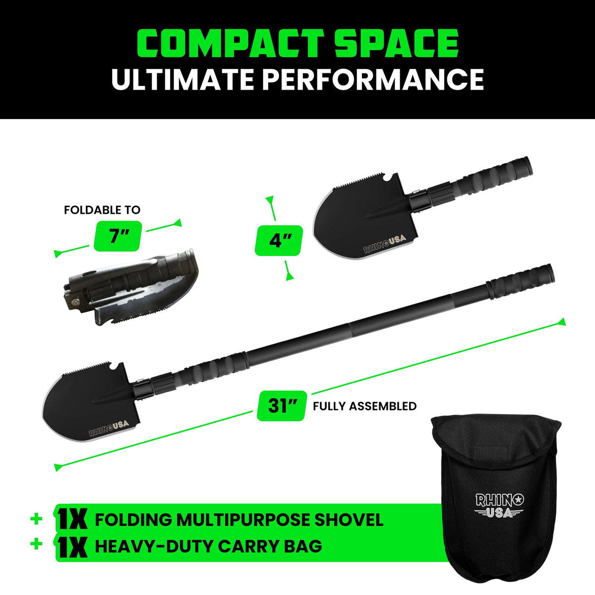 Rhino USA Ultimate Survival Shovel