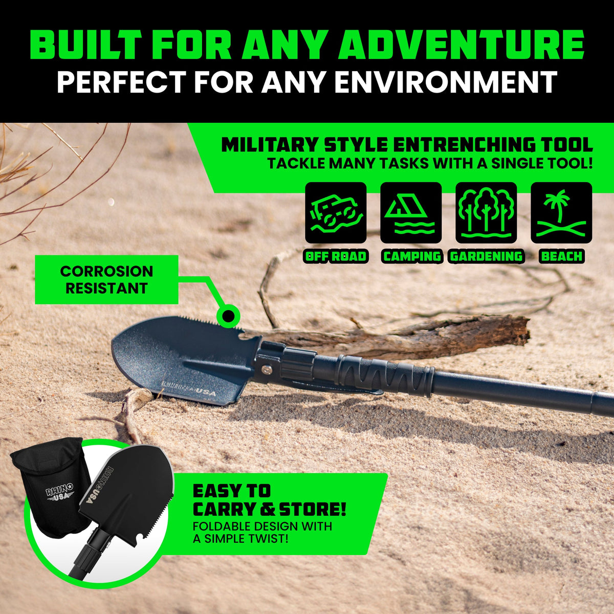 Rhino USA Ultimate Survival Shovel