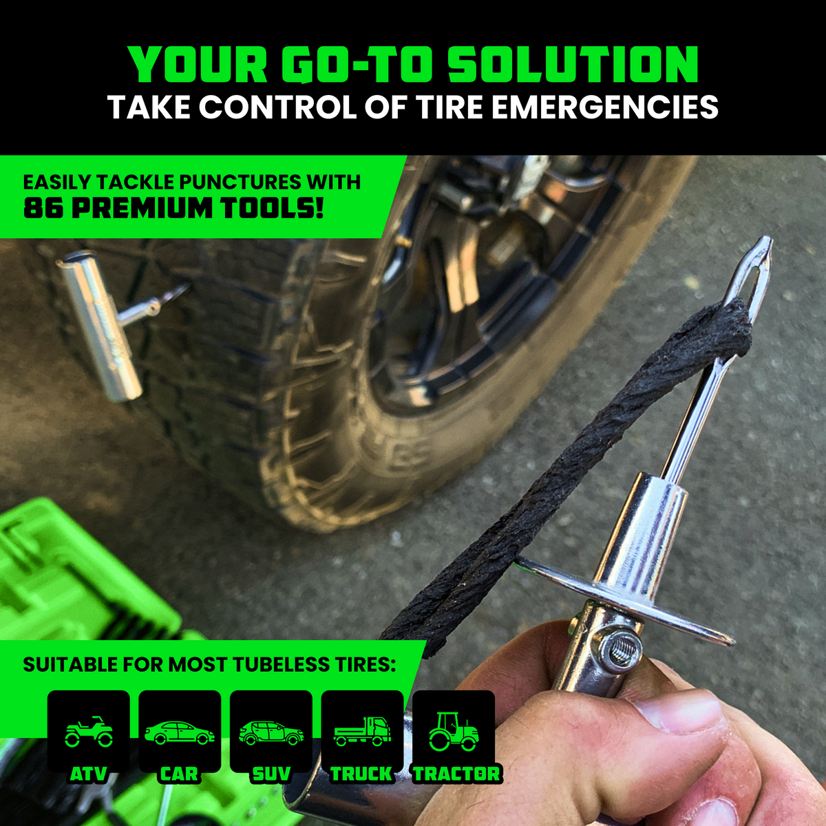 Rhino USA 86 Piece Tire Repair Kit