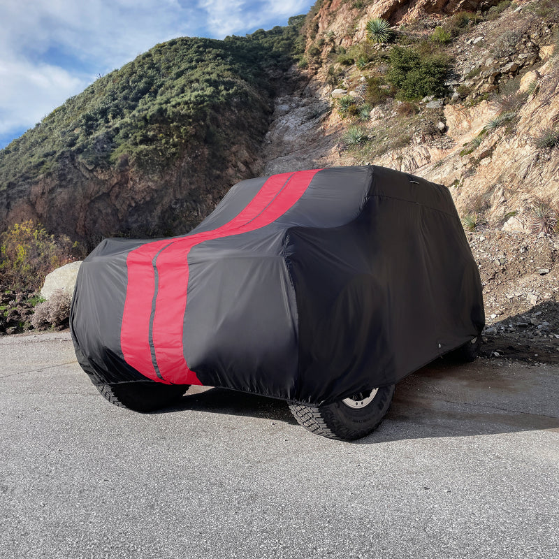 iCarCover Suzuki Sidekick Black Red Pro Series SUV Cover