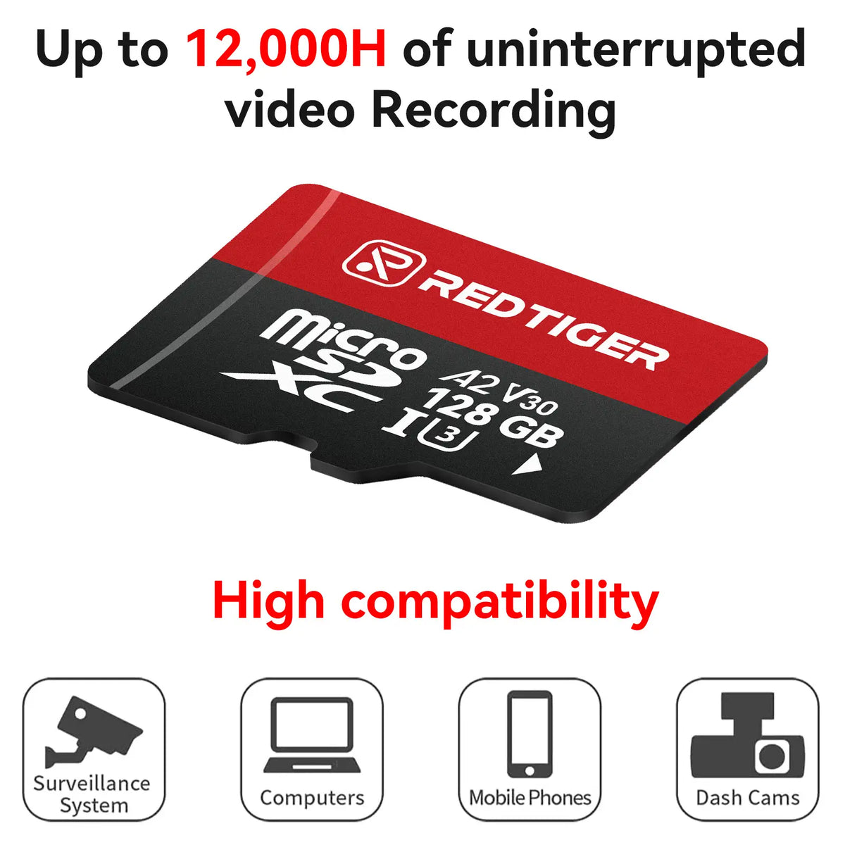 REDTIGER 128GB SD Card Class 10 U3 for REDTIGER All Dash Cam/Car Cameras Device/Dashcam