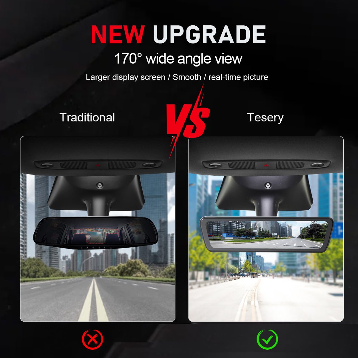 Tesery Official Store 8.9″ Streaming Rear View Mirror Camera for Model 3/Y | TESERY
