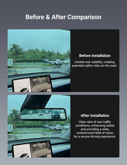 Tesery Official Store Flash Sale: Streaming Rearview Mirror Recorder for 9″ Model 3 Highland 丨Single Camera