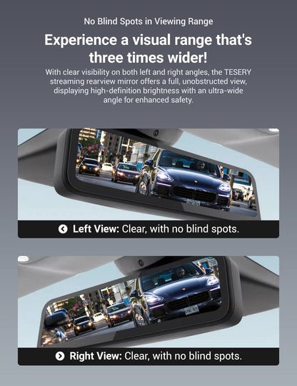 Tesery Official Store Flash Sale: Streaming Rearview Mirror Recorder for 9″ Model 3 Highland 丨Single Camera