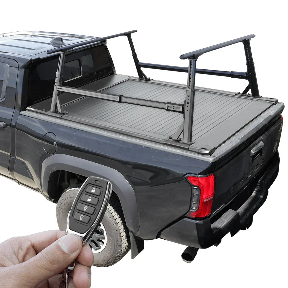 SYNETICUSA [2-in-1 Bundle] Toyota Tacoma Retractable Tonneau Cover w/ Rack System