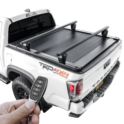 SYNETICUSA [2-in-1 Bundle] Toyota Tacoma Retractable Tonneau Cover w/ Rack System