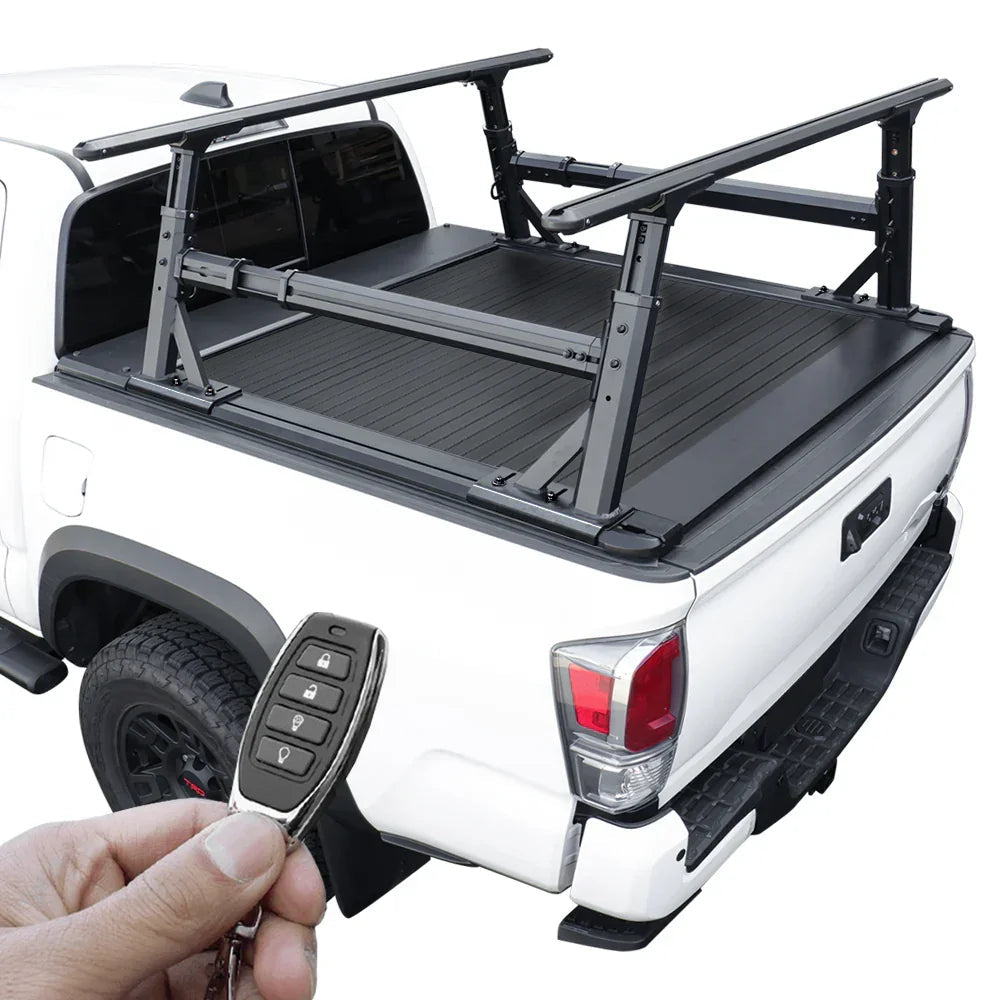 SYNETICUSA [2-in-1 Bundle] Toyota Tacoma Retractable Tonneau Cover w/ Rack System