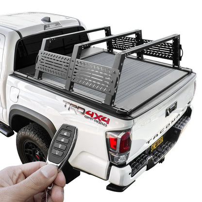 SYNETICUSA [2-in-1 Bundle] Toyota Tacoma Retractable Tonneau Cover w/ Rack System