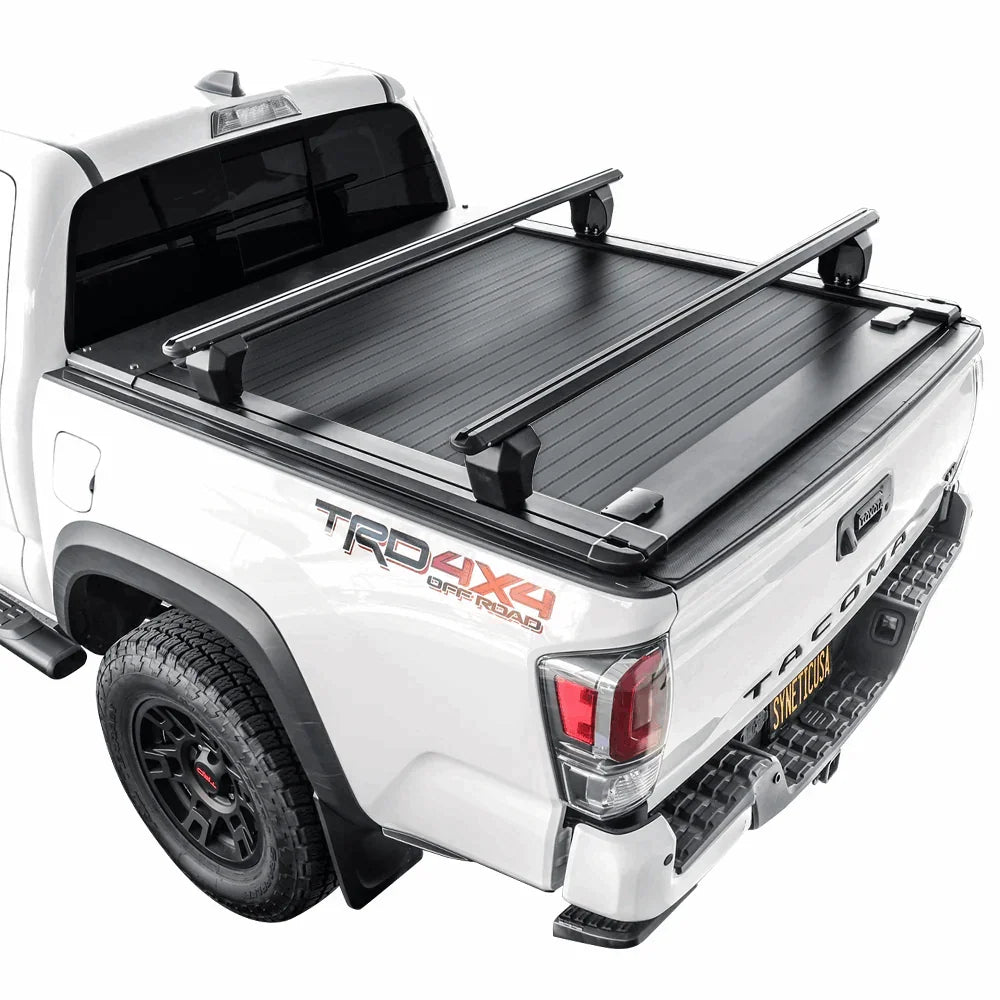 SYNETICUSA [2-in-1 Bundle] Toyota Tacoma Retractable Tonneau Cover w/ Rack System