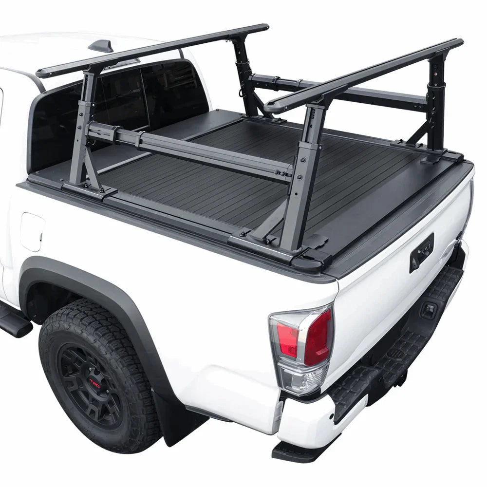 SYNETICUSA [2-in-1 Bundle] Toyota Tacoma Retractable Tonneau Cover w/ Rack System
