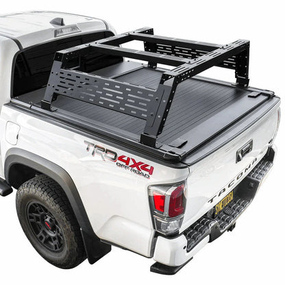 SYNETICUSA [2-in-1 Bundle] Toyota Tacoma Retractable Tonneau Cover w/ Rack System