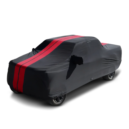 iCarCover Tesla Cybertruck 2023-2026 Black Red Pro Series Truck Cover