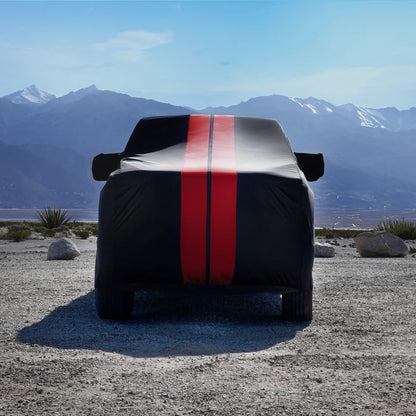 iCarCover Tesla Cybertruck 2023-2026 Black Red Pro Series Truck Cover