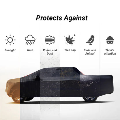 iCarCover Tesla Cybertruck 2023-2026 Black Red Pro Series Truck Cover