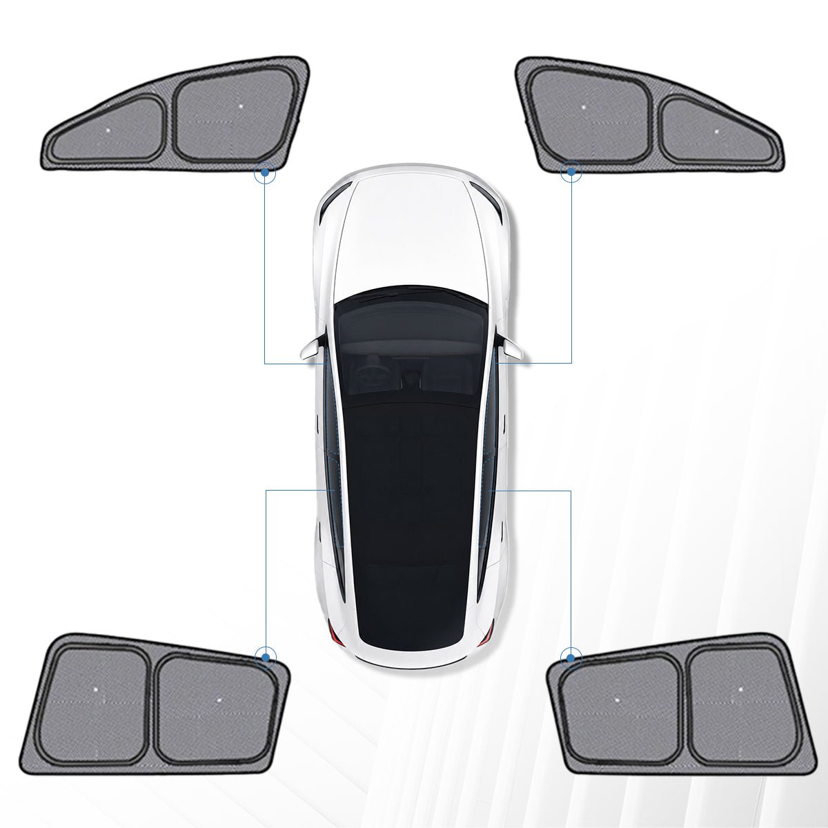 TESERY Full Car Sun Shade Set for Tesla Model YL 6-Seater