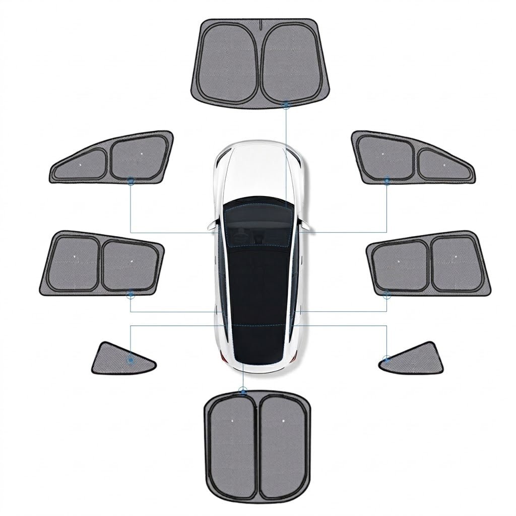 TESERY Full Car Sun Shade Set for Tesla Model YL 6-Seater