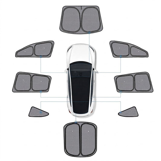 TESERY Full Car Sun Shade Set for Tesla Model YL 6-Seater