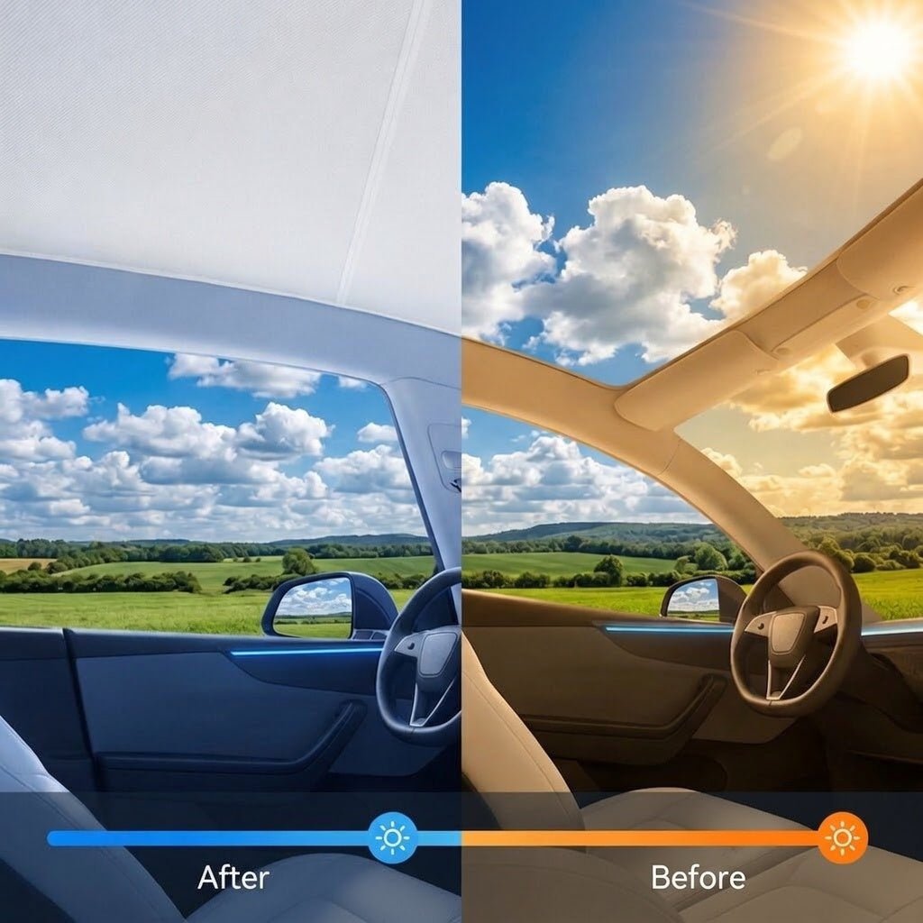 TESERY Glass Roof Sunshade for Tesla Model YL 6-Seater