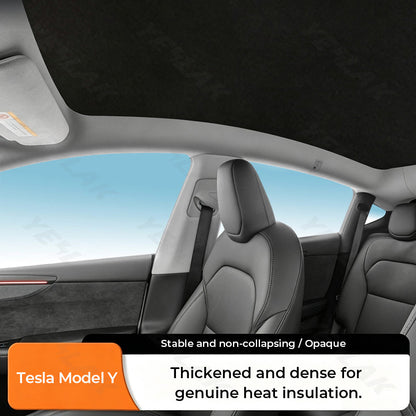 Yeslak Tesla Model Y Juniper 2026+ Silicone Electrostatic Roof Sunshade
