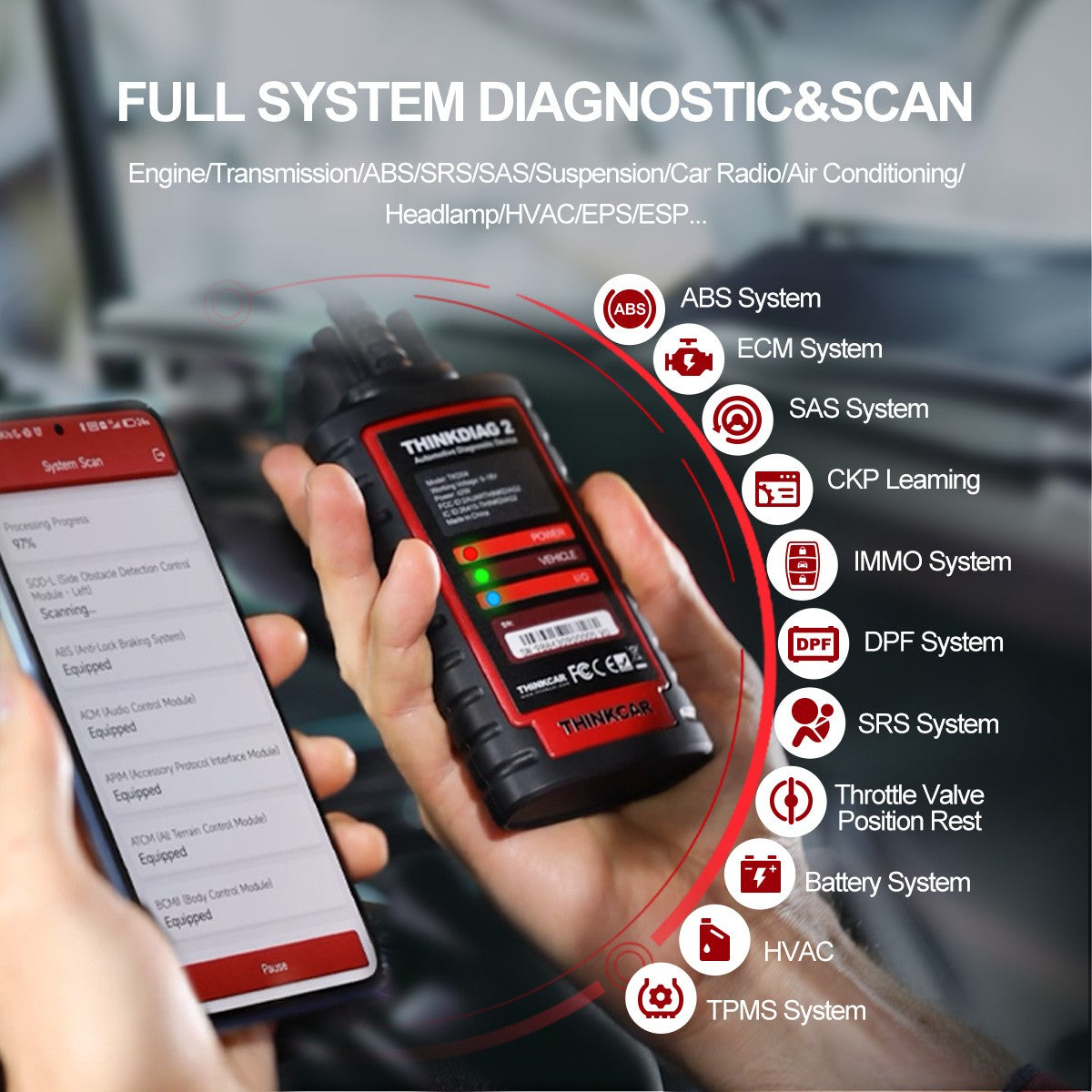 THINKCAR THINKDIAG 2 Bluetooth Bidirectional OBD2 Scanner - image 4