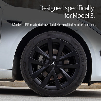 EVBASE Model 3 Highland Arachnid Wheel Cover 18 inch Sport Model S Plaid Version Wheel Cap 4PCS Matte