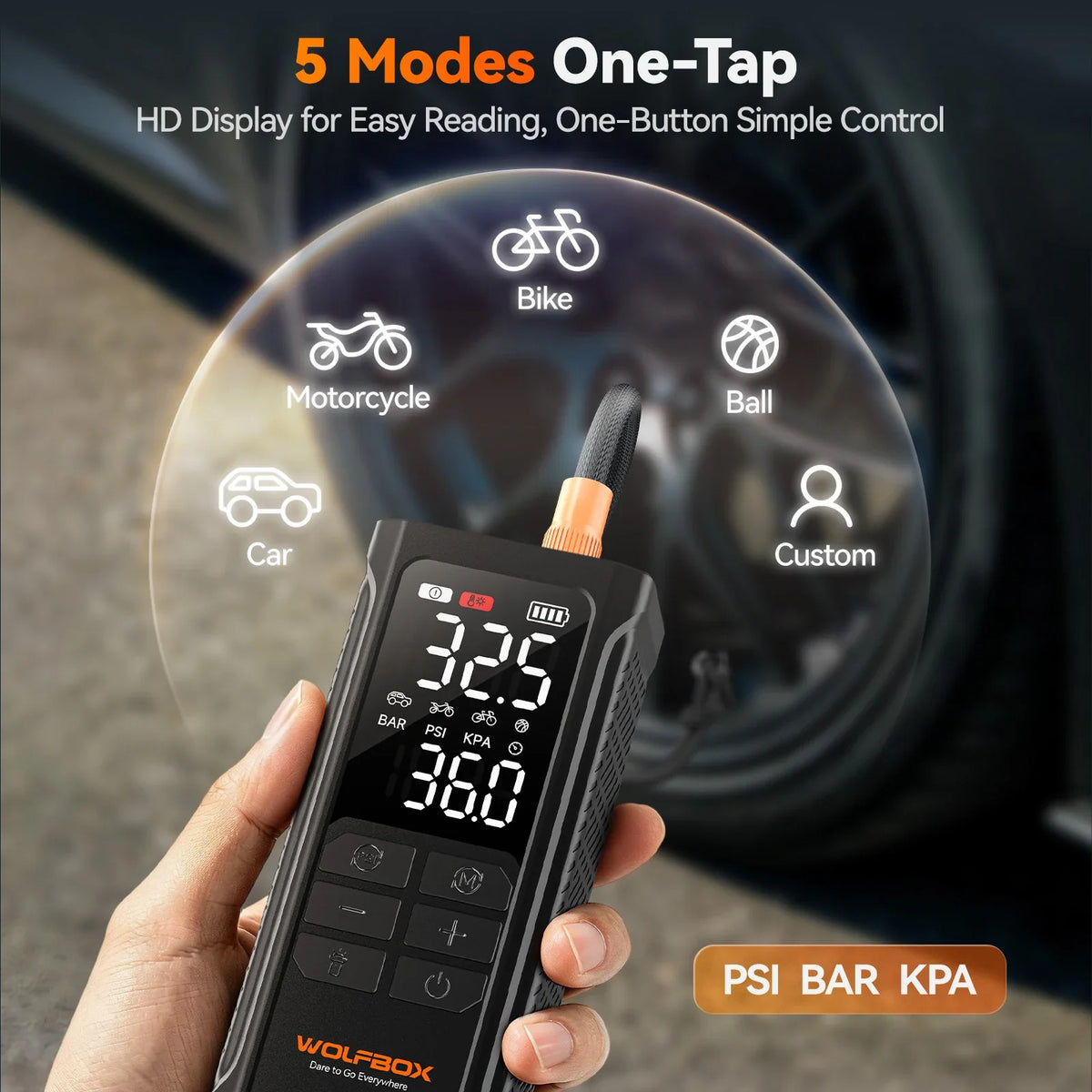 Portable Air Compressor Cordless Tire Inflator | WOLFBOX HyperFlow19