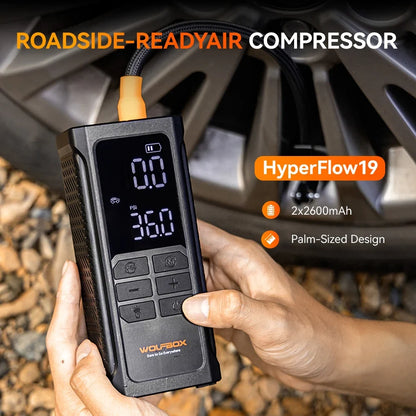 Portable Air Compressor Cordless Tire Inflator | WOLFBOX HyperFlow19