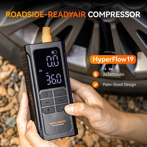 Portable Air Compressor Cordless Tire Inflator | WOLFBOX HyperFlow19