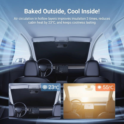 TESERY Universal Fit Windshield Sun Shade for Sedans & SUVs & Trucks