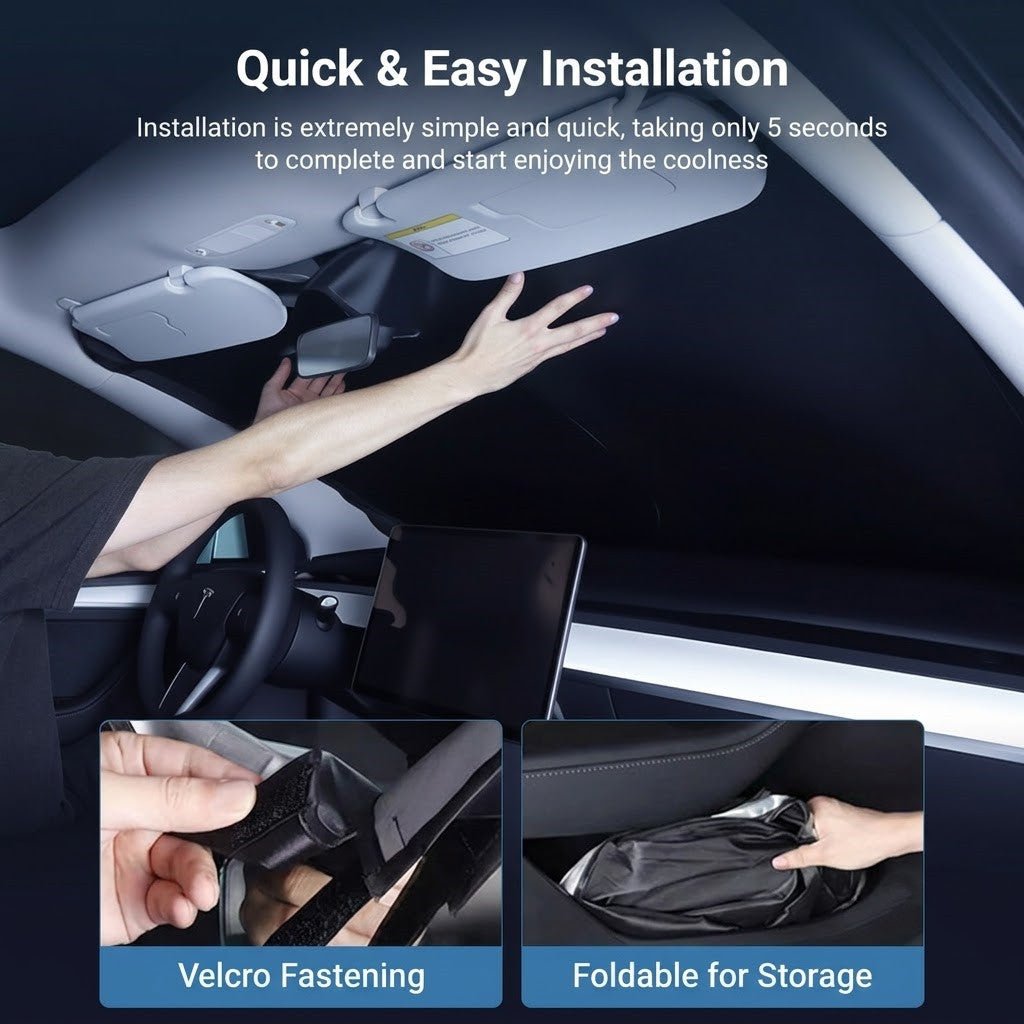 TESERY Universal Fit Windshield Sun Shade for Sedans & SUVs & Trucks
