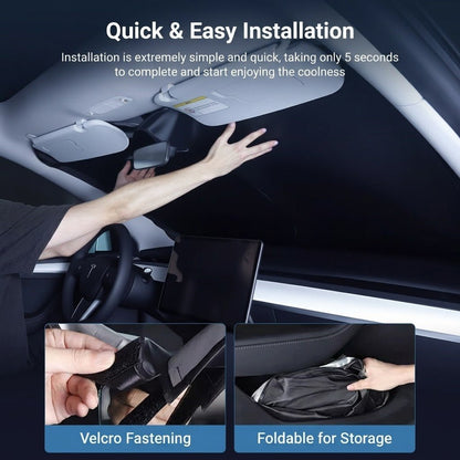 TESERY Universal Fit Windshield Sun Shade for Sedans & SUVs & Trucks