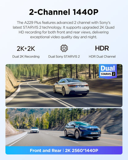 VIOFO A229 Plus 2CH 2K + 2K Dash Cam - image 2