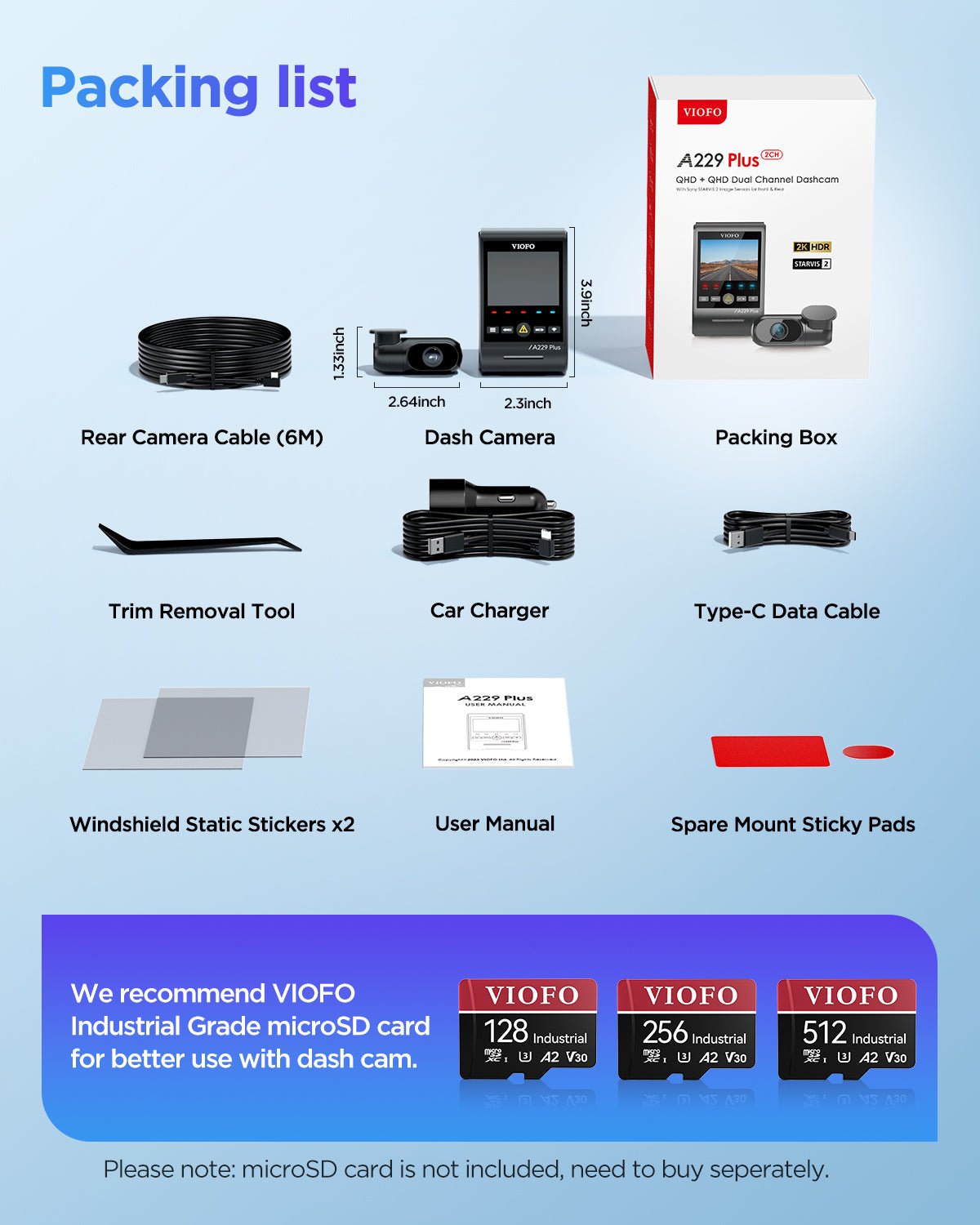 VIOFO A229 Plus 2CH 2K + 2K Dash Cam - image 8