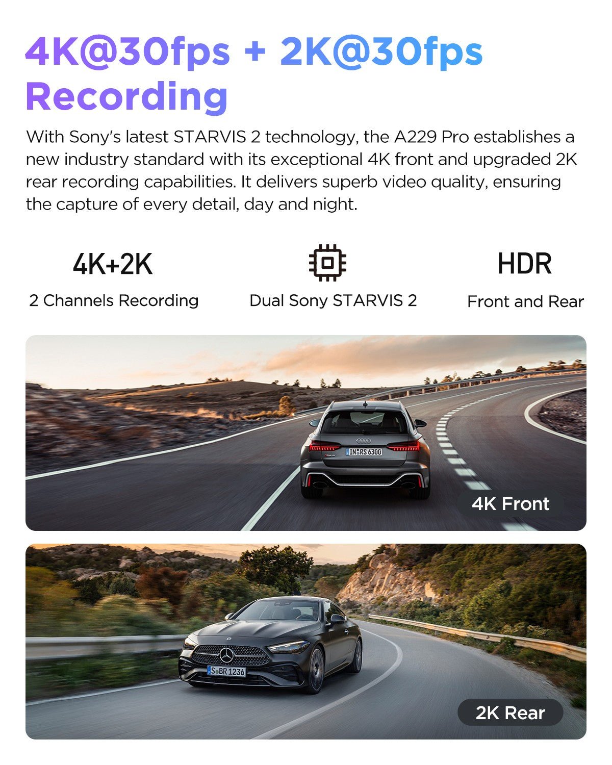 VIOFO A229 Pro 2CH 4K + 2K Dash Cam - image 2