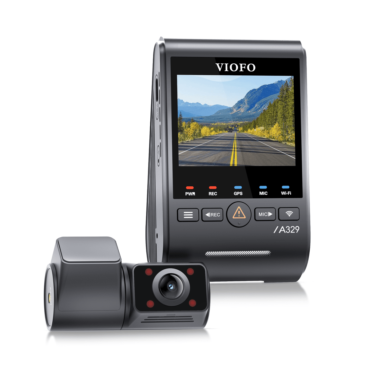 VIOFO A329S 2CH IR Front & Interior Dash Cam, 4K 60FPS Front+2K Fisheye Cabin, Super Night Vision HDR Car DVR with Sony