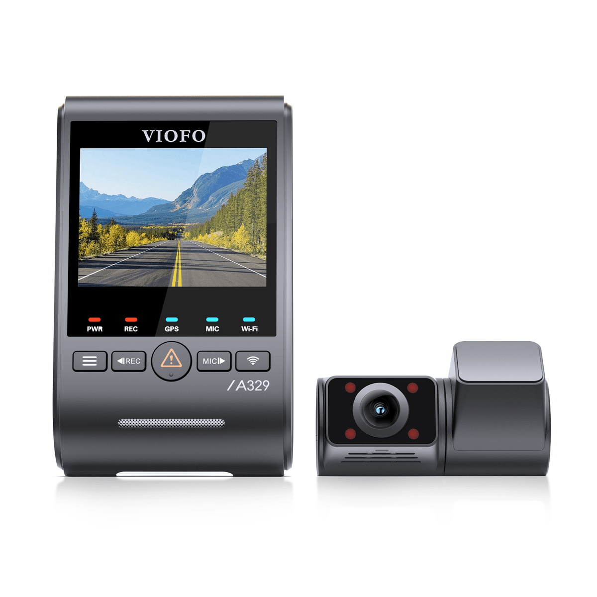VIOFO A329S 2CH IR Front & Interior Dash Cam, 4K 60FPS Front+2K Fisheye Cabin, Super Night Vision HDR Car DVR with Sony