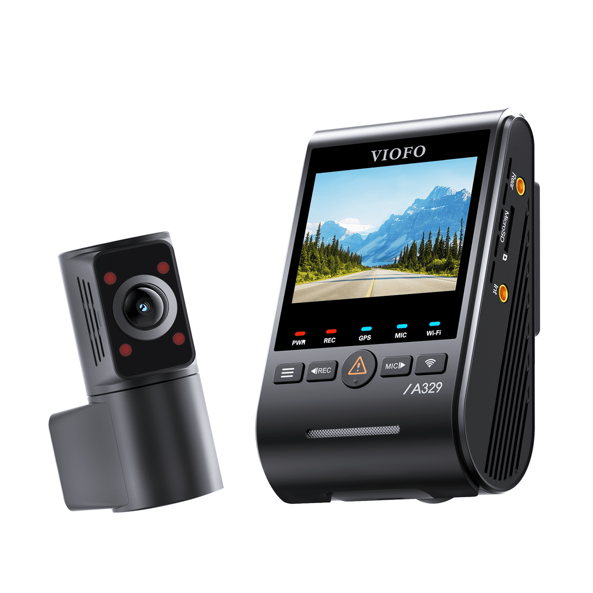 VIOFO A329S 2CH IR Front & Interior Dash Cam, 4K 60FPS Front+2K Fisheye Cabin, Super Night Vision HDR Car DVR with Sony