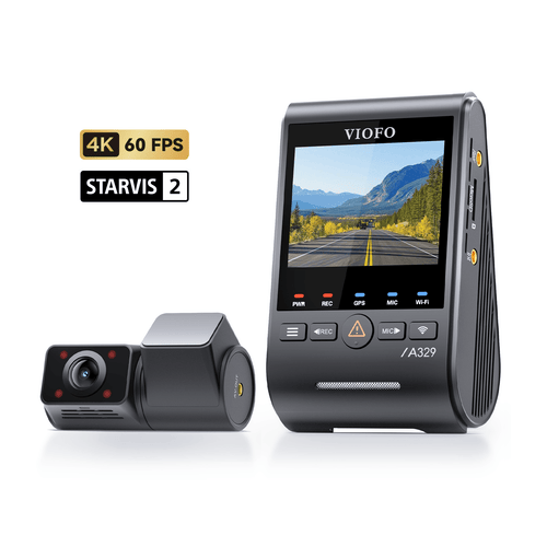 VIOFO A329S 2CH IR Front & Interior Dash Cam, 4K 60FPS Front+2K Fisheye Cabin, Super Night Vision HDR Car DVR with Sony